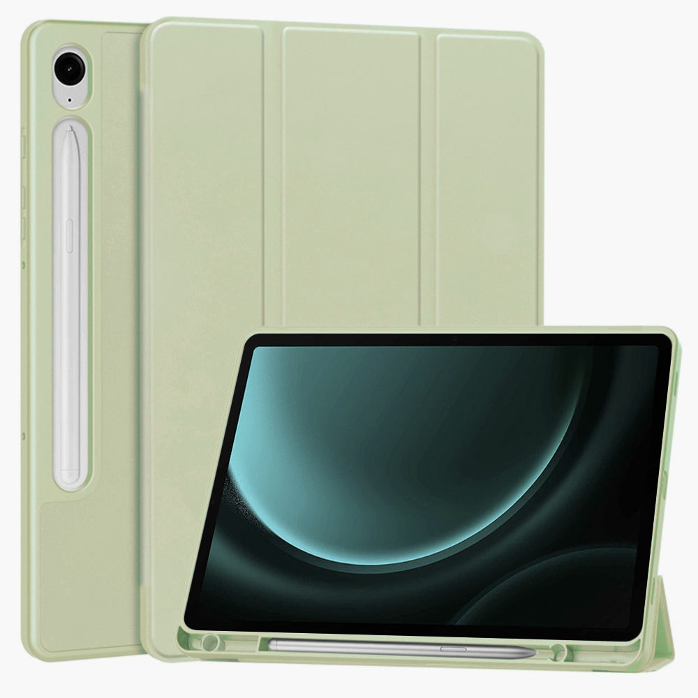 Hülle für Samsung Galaxy Tab S9 FE / Tab S9 / Tab S10 FE, Techsuit, Flex Trifold, Matcha Grün