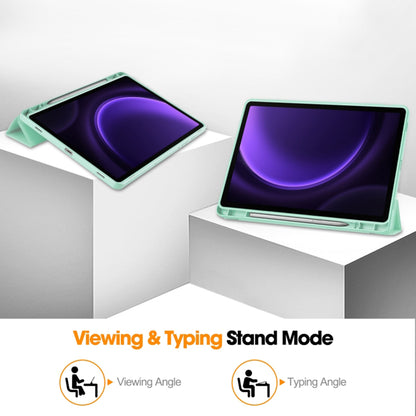 Hülle für Samsung Galaxy Tab S9 FE / Tab S9 / Tab S10 FE, Techsuit, Flex Trifold, Matcha Grün