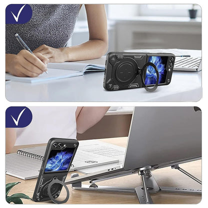 Hülle für Samsung Galaxy Z Flip5 F731, Techsuit, CamGuard Pro, Schwarz