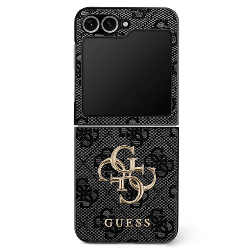 Étui pour Samsung Galaxy Z Flip7 F766, Guess, Logo Métal 4G, Noir
