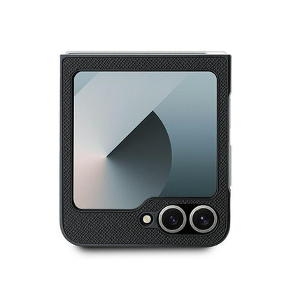 Hülle für Samsung Galaxy Z Flip7 FE F761 / Z Flip6 F741, Karl Lagerfeld, Saffiano Karl & Choupette Metal, Schwarz