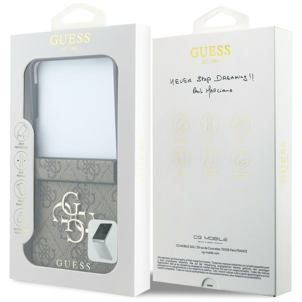 Coque pour Samsung Galaxy Z Flip8 F776, Guess, 4G Big Logo, Marron