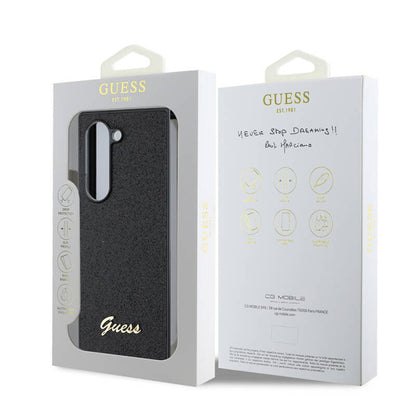 Étui pour Samsung Galaxy Z Fold6 F956, Guess, Glitter Script, Noir