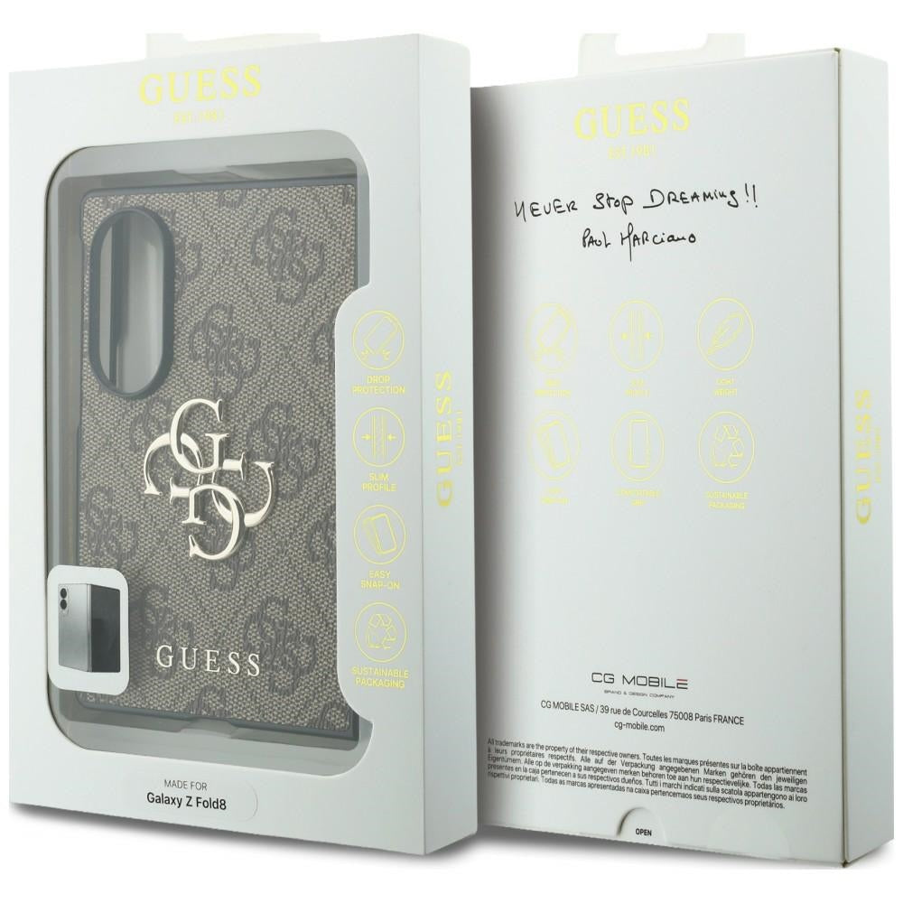 Coque pour Samsung Galaxy Z Fold8 F971, Guess, 4G Big Logo, Marron