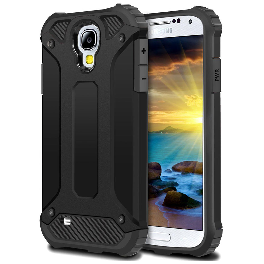 Coque pour Samsung I9500 Galaxy S4, Techsuit, Hybrid Armor, Noire