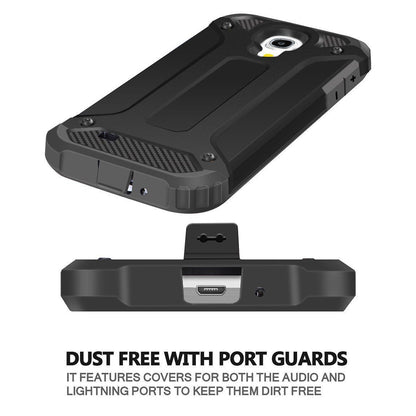 Coque pour Samsung I9500 Galaxy S4, Techsuit, Hybrid Armor, Noire