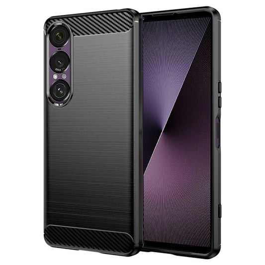Hülle für Sony Xperia 1 VII, Techsuit, Carbon, Schwarz