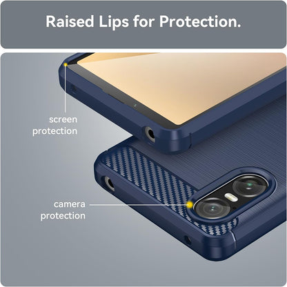 Coque pour Sony Xperia 10 VI, Techsuit, Carbone, Noire