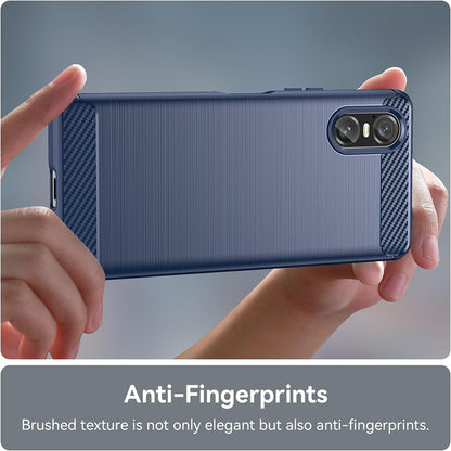 Coque pour Sony Xperia 10 VI, Techsuit, Carbone, Noire