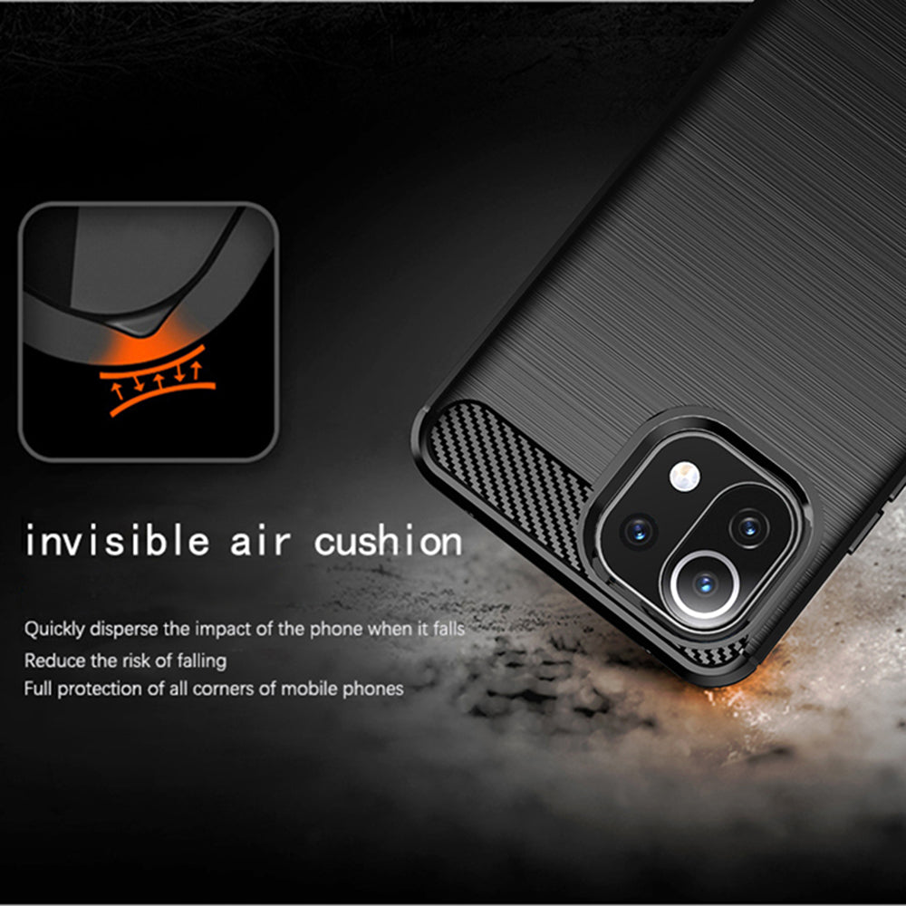 Hülle für Xiaomi 11 Lite 5G NE / Mi 11 Lite 5G / 11 Lite, Techsuit, Carbon, Schwarz