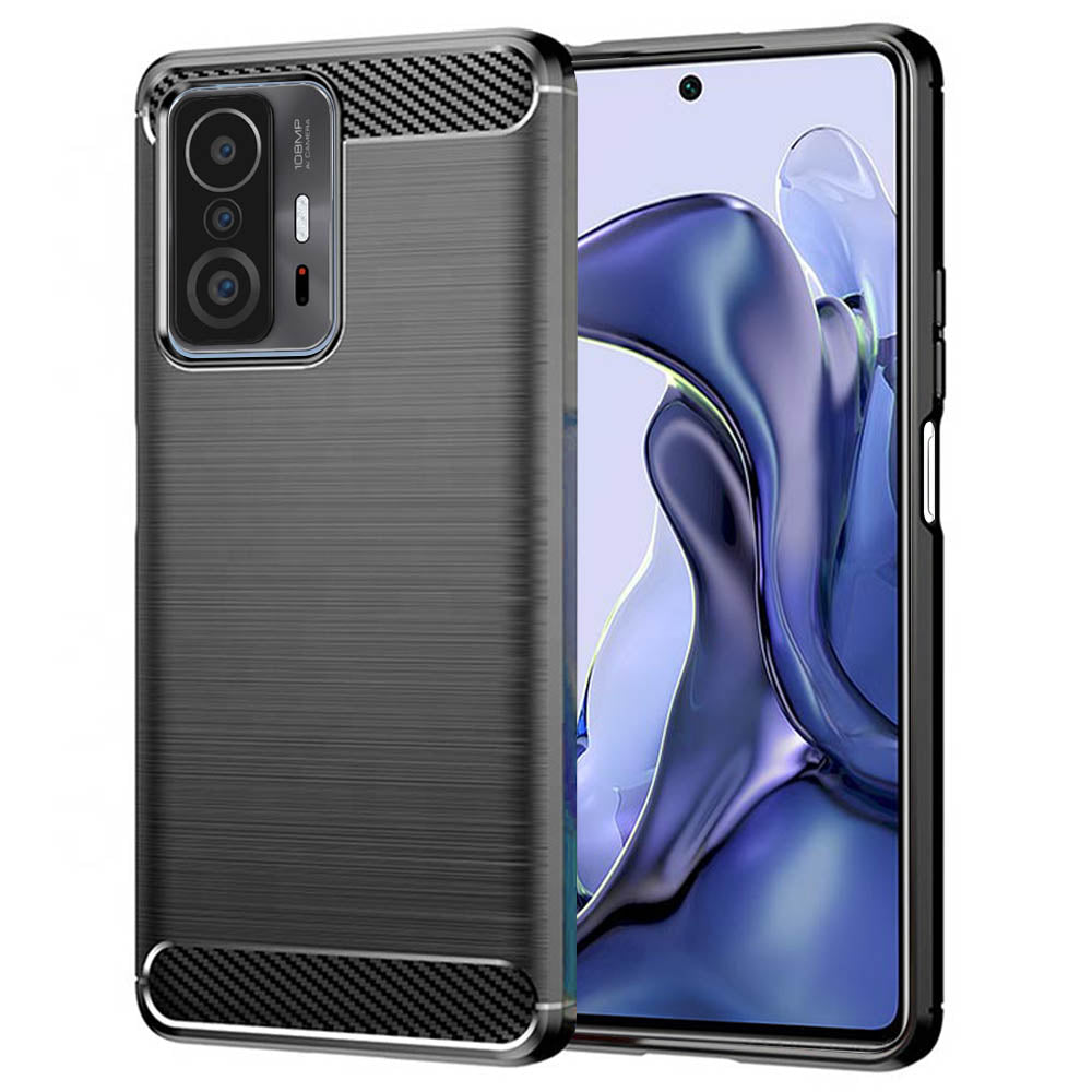 Hülle für Xiaomi 11T / 11T Pro, Techsuit, Carbon, Schwarz