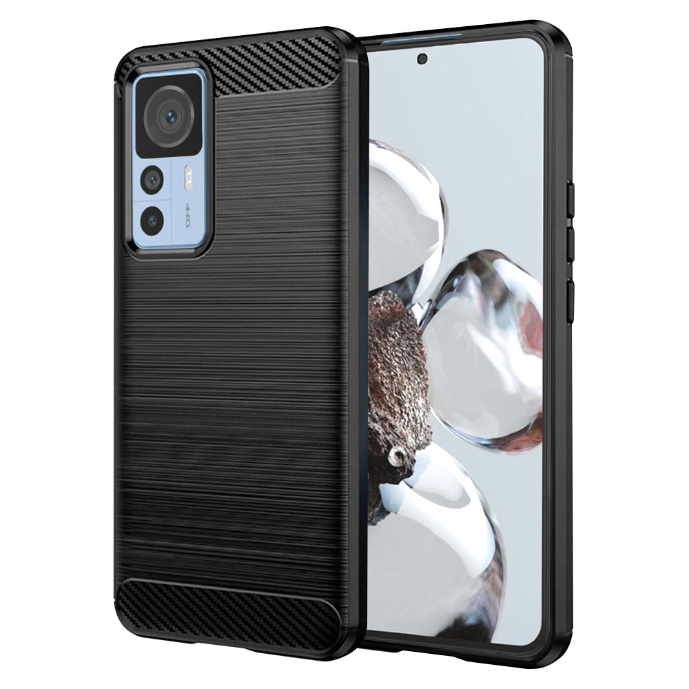 Hülle für Xiaomi 12T / 12T Pro, Techsuit, Carbon, Schwarz