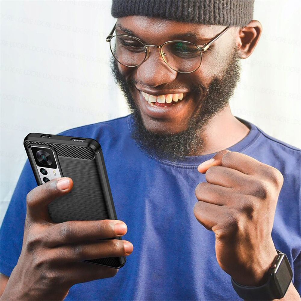 Hülle für Xiaomi 12T / 12T Pro, Techsuit, Carbon, Schwarz