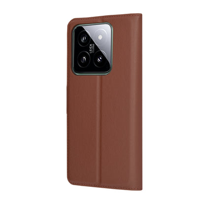 Coque pour Xiaomi 14, Techsuit, Leather Folio, Marron