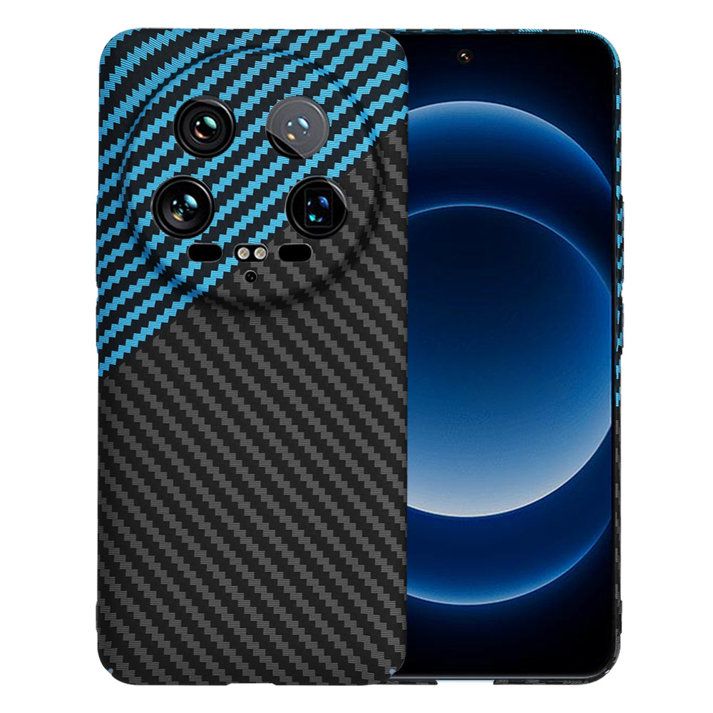 Coque pour Xiaomi 14 Ultra, Techsuit, Carbonite FiberShell, Noir Bleu
