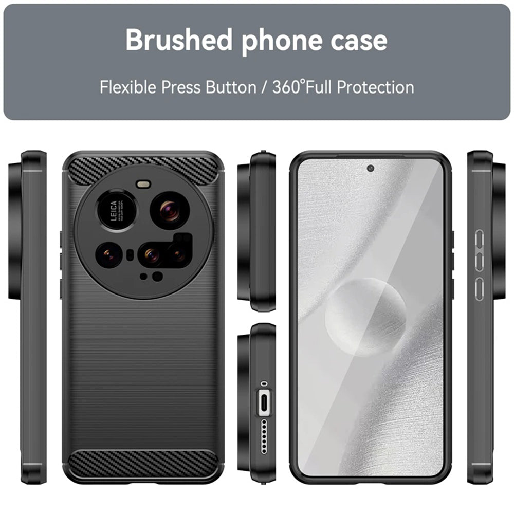 Hülle für Xiaomi 15 Ultra, Techsuit, Carbon, Schwarz