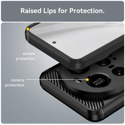 Hülle für Xiaomi 15 Ultra, Techsuit, Carbon, Schwarz