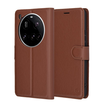 Hülle für Xiaomi 15 Ultra, Techsuit, Leder-Folio, Braun