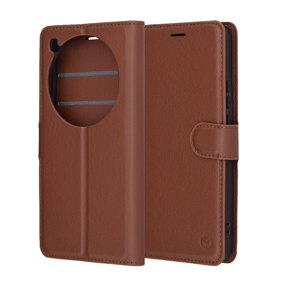Hülle für Xiaomi 15 Ultra, Techsuit, Leder-Folio, Braun