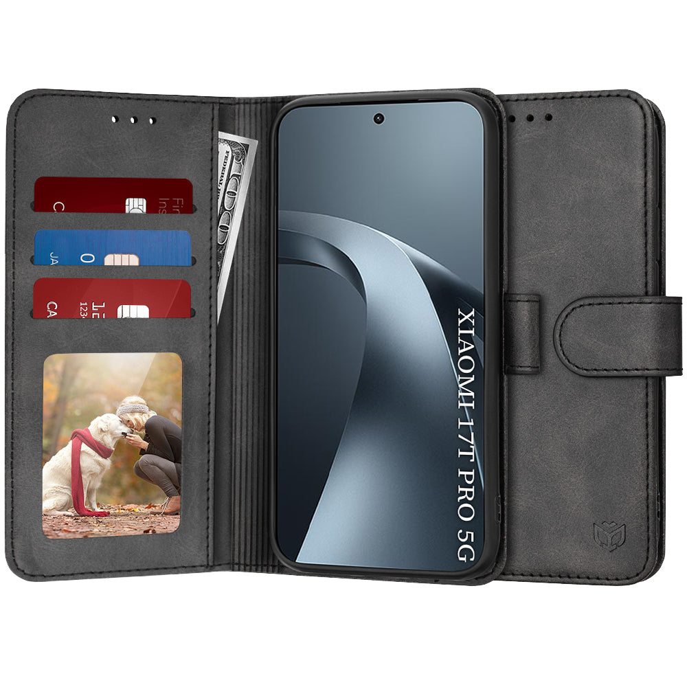 Hülle für Xiaomi 17T Pro, Techsuit, Diary Book, Schwarz