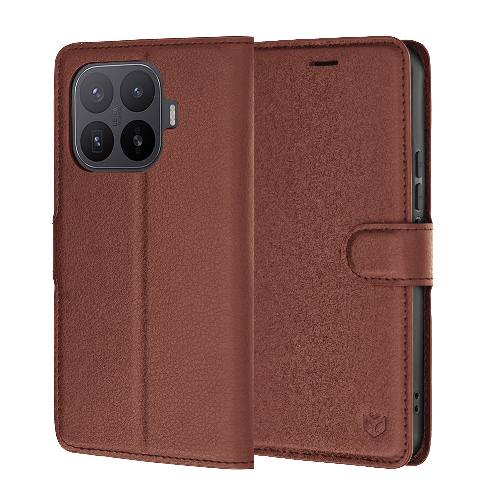 Hülle für Xiaomi 17T Pro, Techsuit, Leder-Folio, Braun