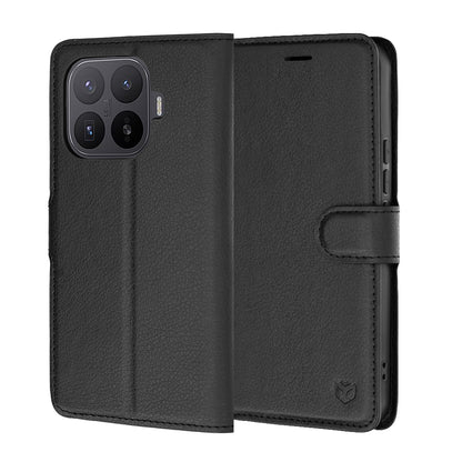 Hülle für Xiaomi 17T Pro, Techsuit, Leder-Folio, Schwarz