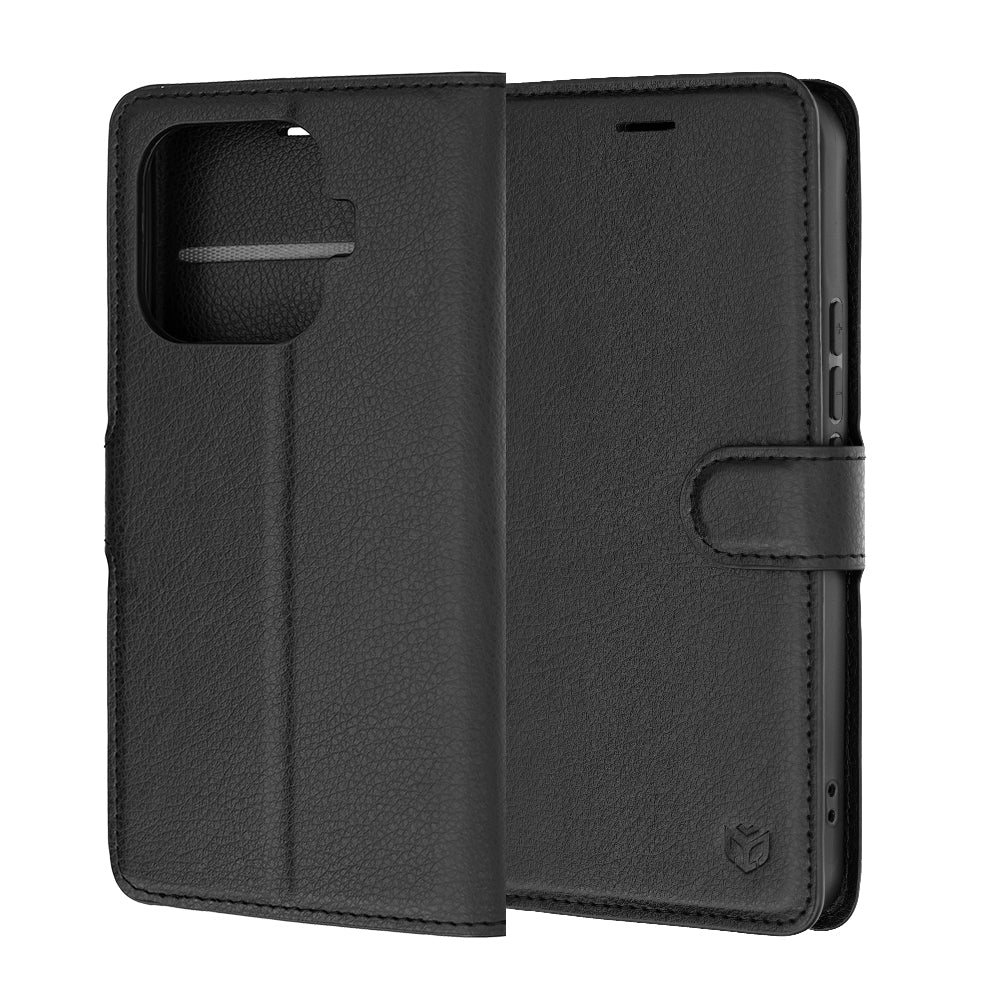 Hülle für Xiaomi 17T Pro, Techsuit, Leder-Folio, Schwarz