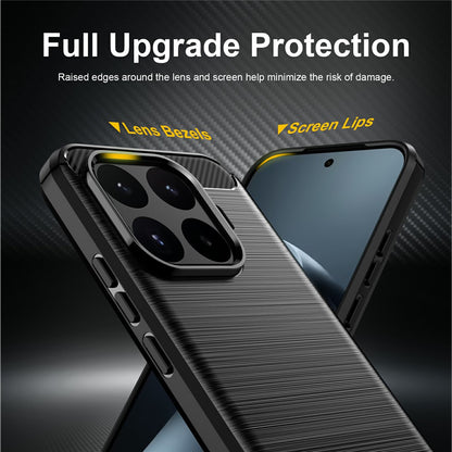 Coque pour Xiaomi 17T, Techsuit, Carbone, Noire