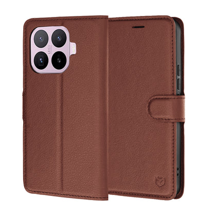 Coque pour Xiaomi 17T, Techsuit, Leather Folio, Marron