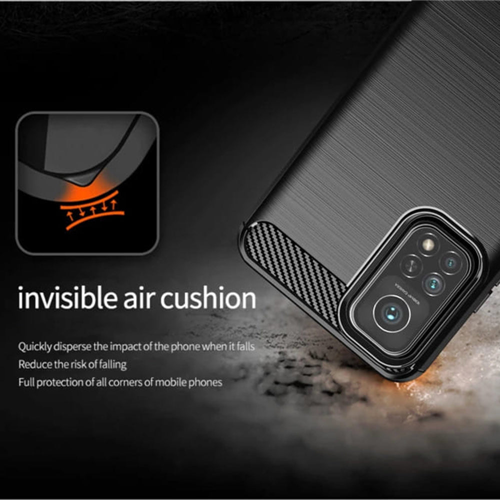 Hülle für Xiaomi Mi 10T 5G / 10T Pro 5G, Techsuit, Carbon, Schwarz