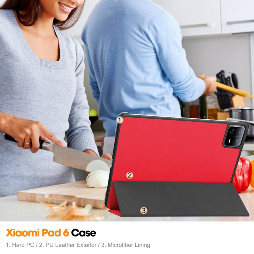 Housse pour Xiaomi Pad 6 / 6 Pro, Techsuit, FoldPro, Rouge