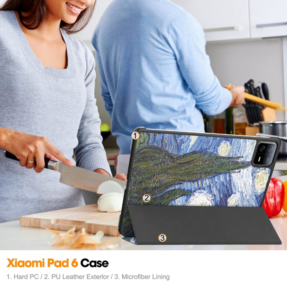 Coque pour Xiaomi Pad 6 / 6 Pro, Techsuit, FoldPro Starry Night, Multicolore