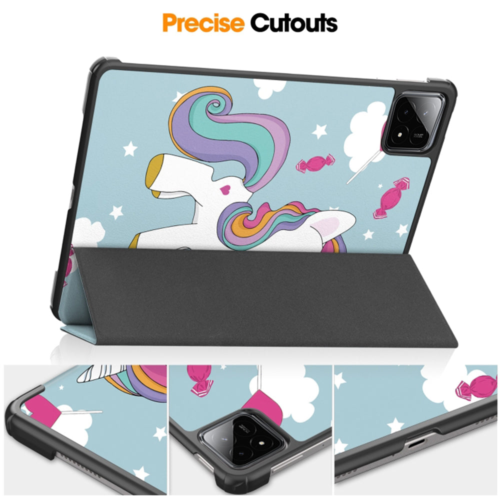 Hülle für Xiaomi Pad 6S Pro 12,4, Techsuit, FoldPro Unicorn, Mehrfarbig