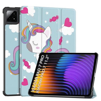 Hülle für Xiaomi Pad 7 / 7 Pro, Techsuit, FoldPro Unicorn, Mehrfarbig