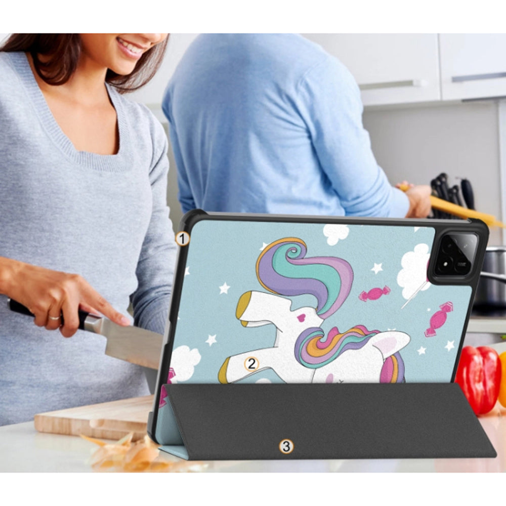 Hülle für Xiaomi Pad 7 / 7 Pro, Techsuit, FoldPro Unicorn, Mehrfarbig
