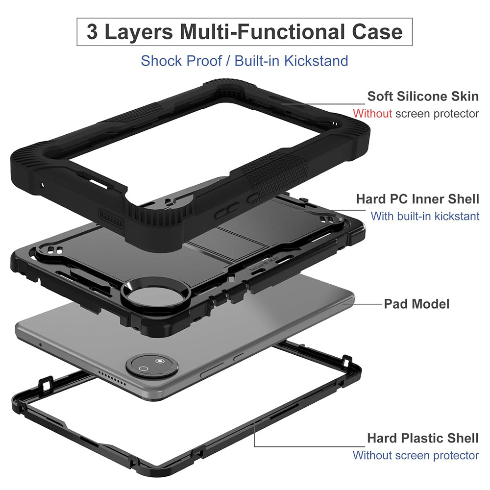 Case for Xiaomi Pad 7, Techsuit, Rugged TabShell, Black