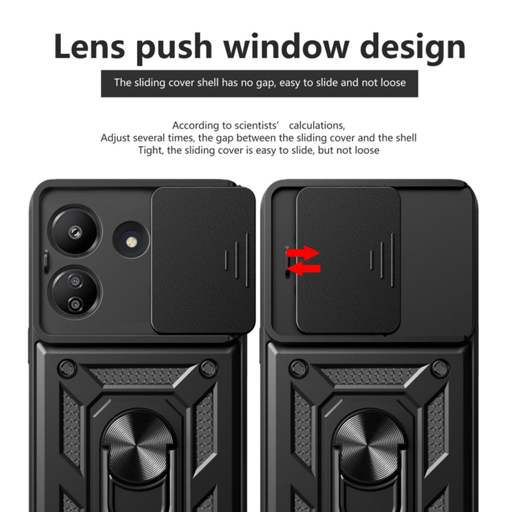 Hülle für Xiaomi Poco C65 / Redmi 13C, Techsuit, CamShield, Schwarz