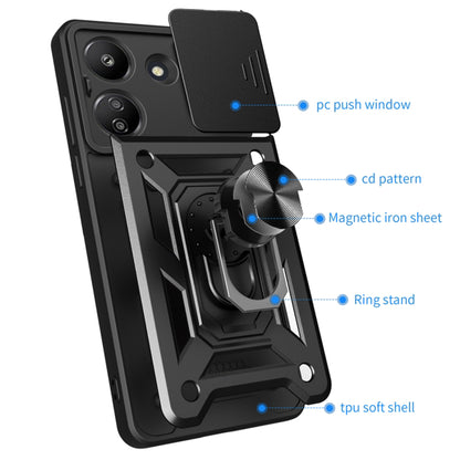Hülle für Xiaomi Poco C65 / Redmi 13C, Techsuit, CamShield, Schwarz