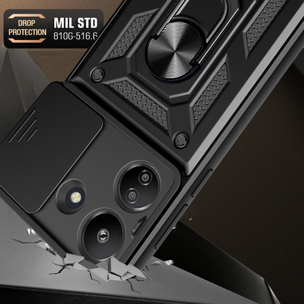 Hülle für Xiaomi Poco C65 / Redmi 13C, Techsuit, CamShield, Schwarz