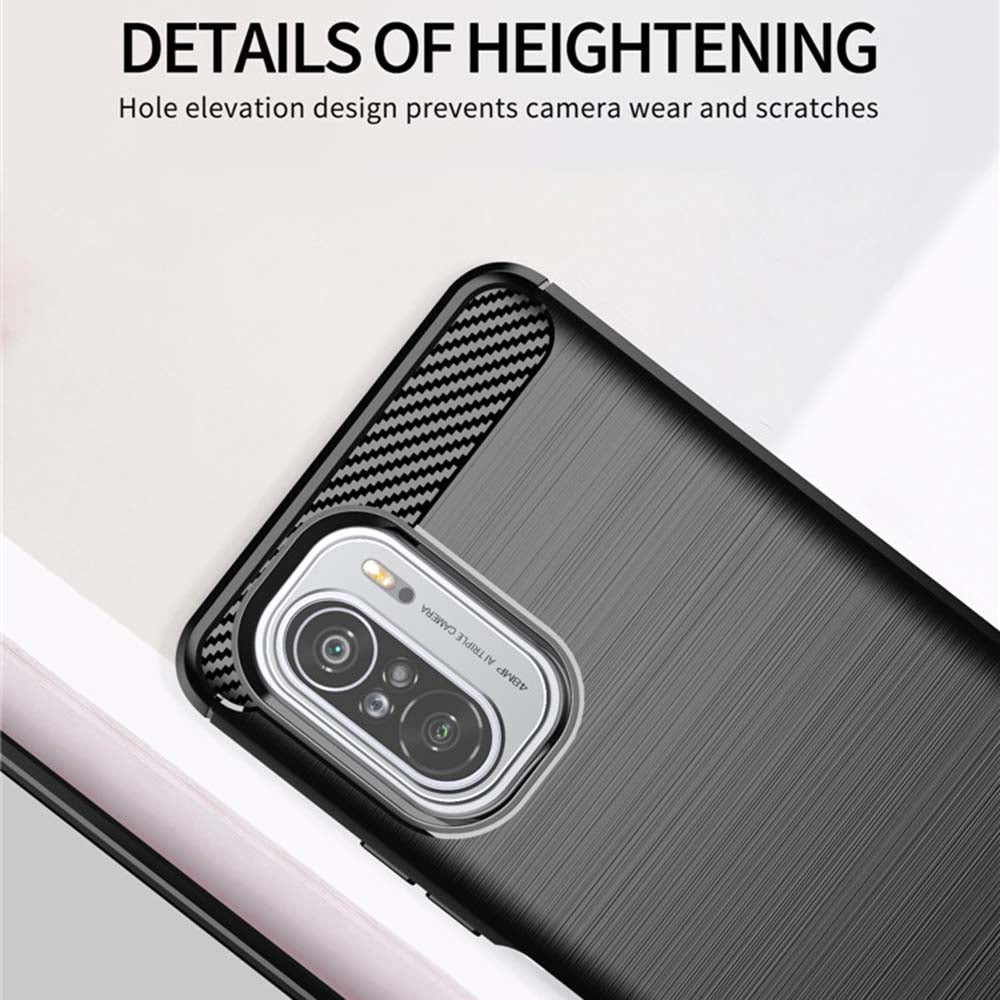 Coque pour Xiaomi Poco F3 / Mi 11i, Techsuit, Carbone, Noire