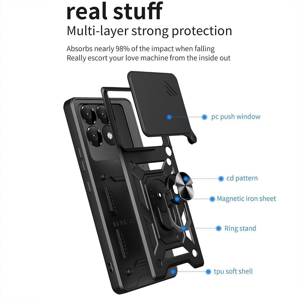 Hülle für Xiaomi Poco F6 Pro, Techsuit, CamShield, Rosa