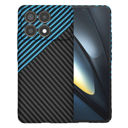 Hülle für Xiaomi Poco F6 Pro, Techsuit, Carbonite FiberShell, Schwarz Blau