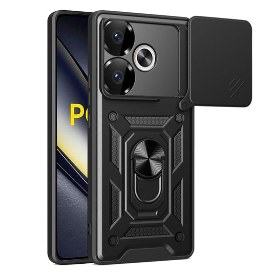 Coque pour Xiaomi Poco F6, Techsuit, CamShield, Noire