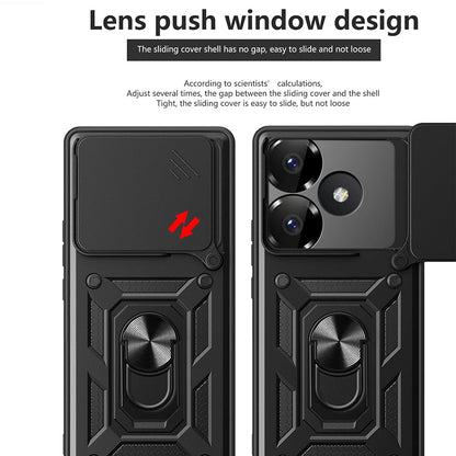 Hülle für Xiaomi Poco F6, Techsuit, CamShield, Schwarz