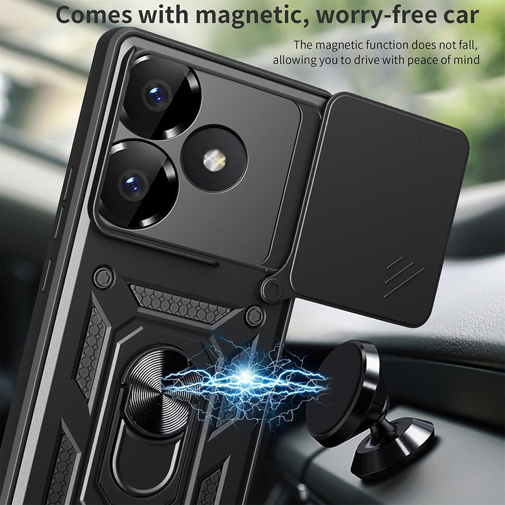 Hülle für Xiaomi Poco F6, Techsuit, CamShield, Schwarz