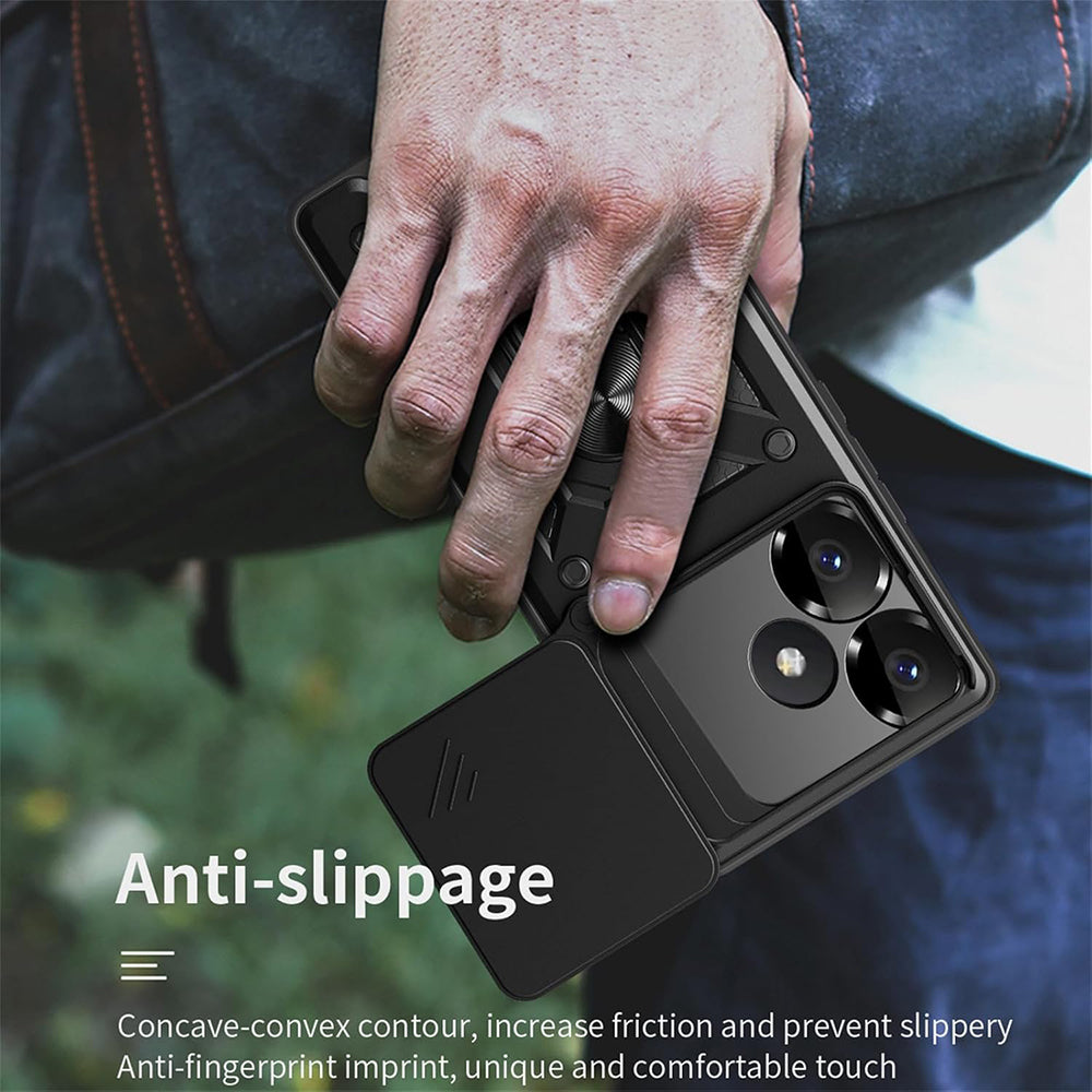 Hülle für Xiaomi Poco F6, Techsuit, CamShield, Schwarz