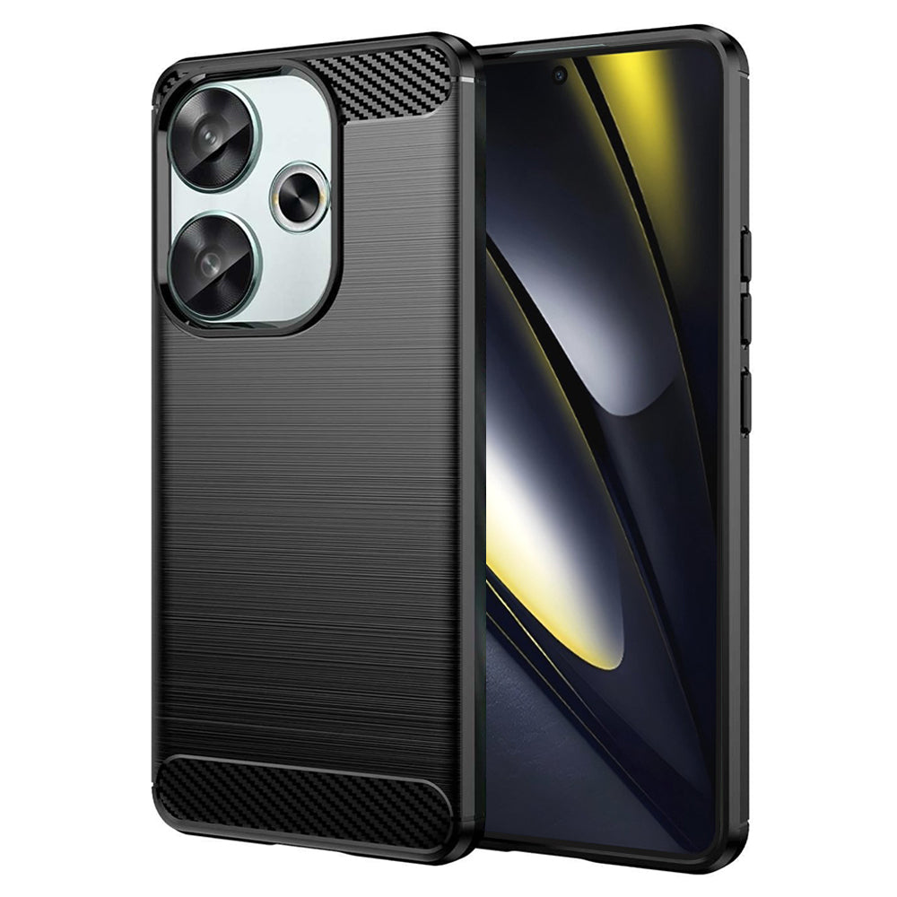Hülle für Xiaomi Poco F6, Techsuit, Carbon, Schwarz