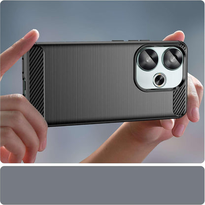 Hülle für Xiaomi Poco F6, Techsuit, Carbon, Schwarz
