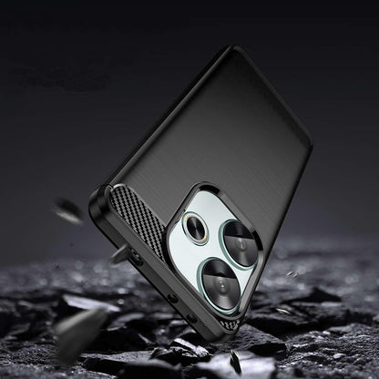 Hülle für Xiaomi Poco F6, Techsuit, Carbon, Schwarz
