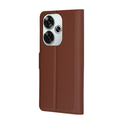 Hülle für Xiaomi Poco F6, Techsuit, Leder-Folio, Braun